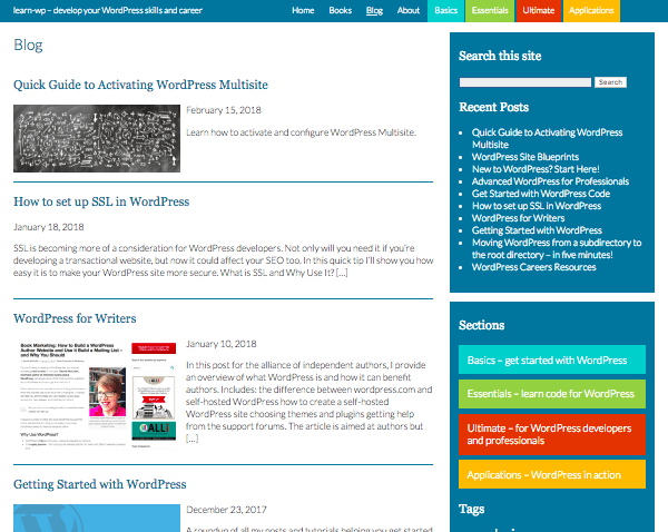 learn wp blog page