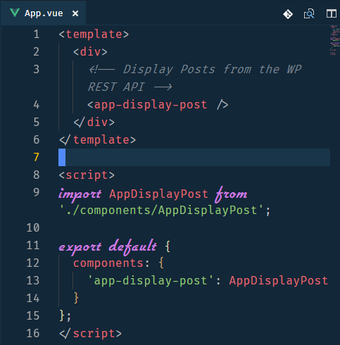 initial version of app.vue component