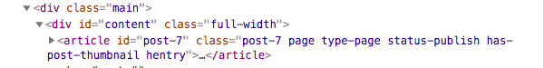 post class output css classes home page