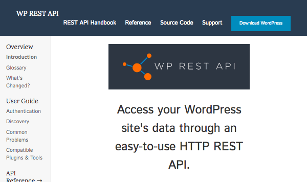 the WordPress REST API website