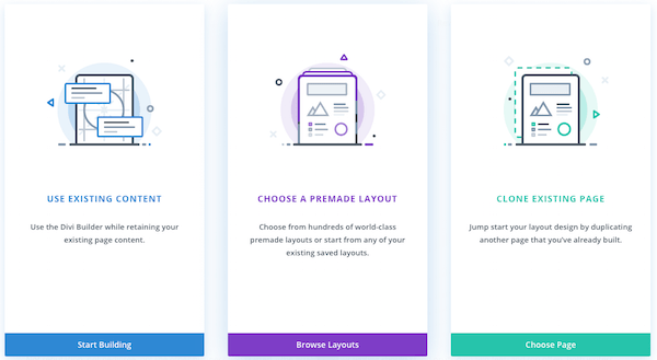 Divi Builder front-end content layout editor