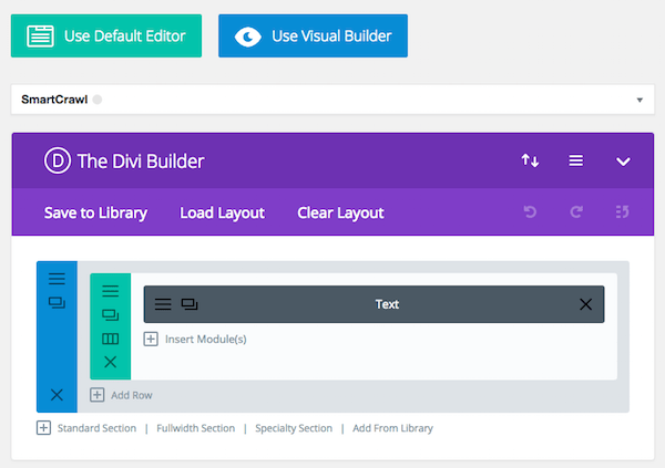 Divi Builder Page Editor in WordPress
