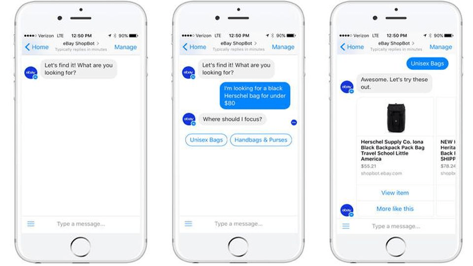 facebook messenger marketing - ebay chatbot