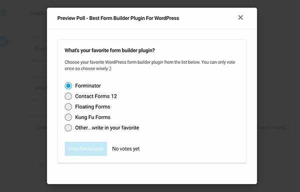Forminator polls
