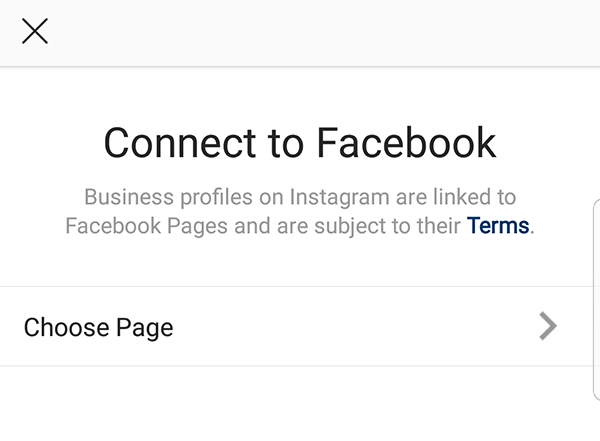 Screenshot of the process of converting personal Instagram to business account