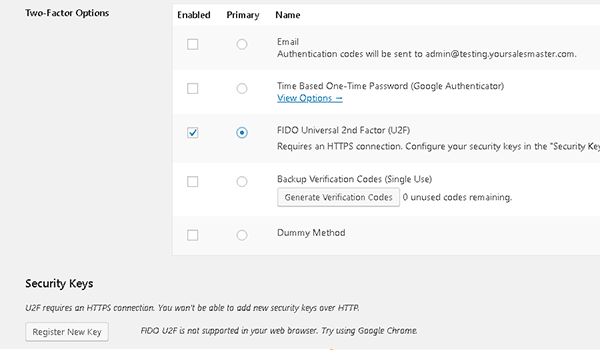 Enhance WordPress security by setting up U2F