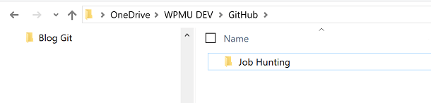 Screenshot of Job Hunting Folder in Windows File Manager