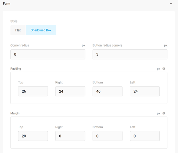 Screenshot Branda Form Appearance Settings