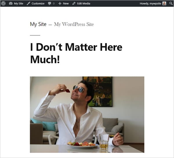 Example of WordPress image attachment page.