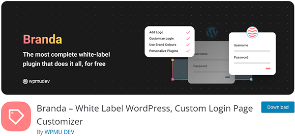 Branda – White Label WordPress, Custom Login Page Customizer - Free WordPress Plugin
