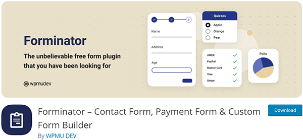 Forminator – Contact Form, Payment Form & Custom Form Builder - Free WordPress Plugin