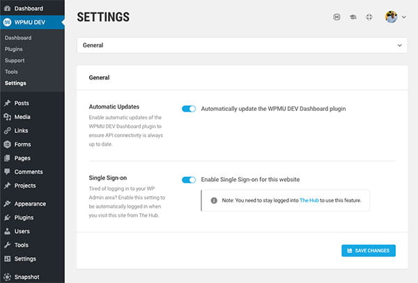 Turning on Single Sign on in WPMU DEV