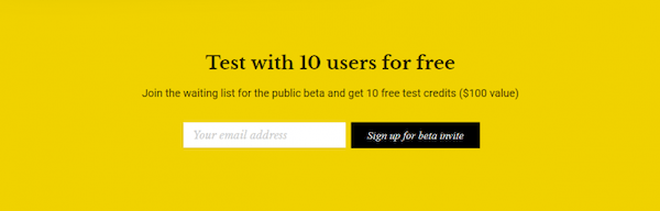 An example of how copytesting use an incentive in their sign up form