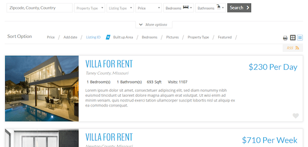 A look at how your properties appear