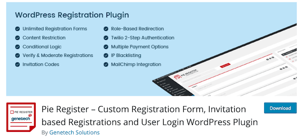 Pie Register