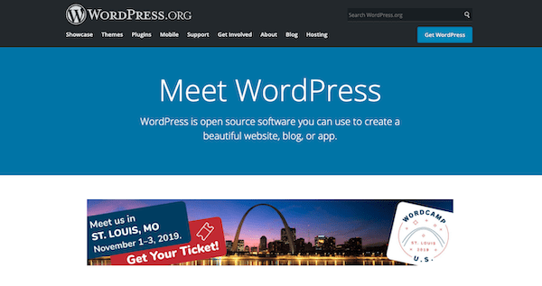 A look at the website of wordpress