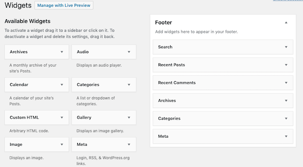 add and adjust widgets to your website or blog