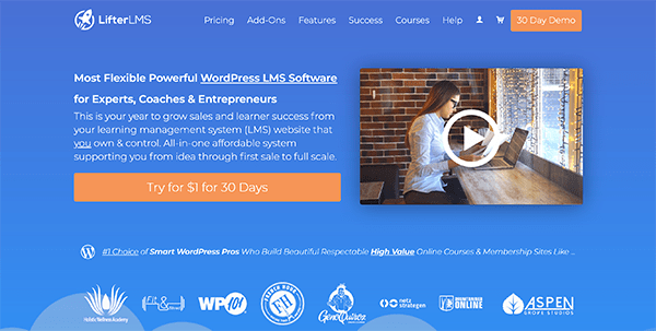 LifterLMS homepage.