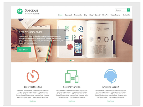 spacious header