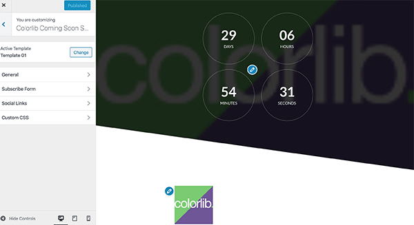 ColorLib customization area.