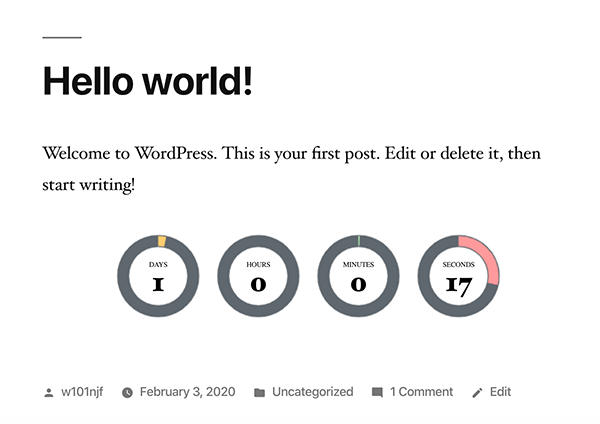 Countdown and coming soon published clock.