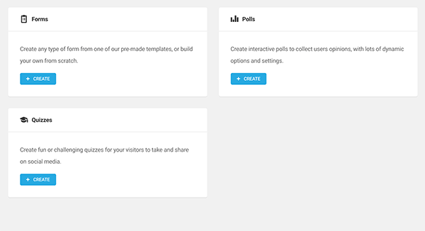 Forminator dashboard.