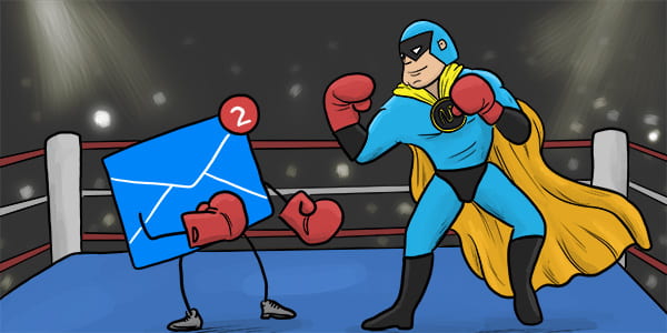 Dev Man fighting inbox.