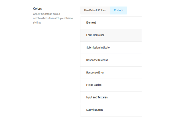 Showing the different elements that you can change the color for,