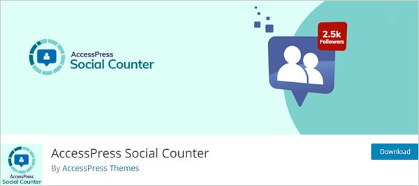 AccessPress Social Counter social media plugin for WordPress.
