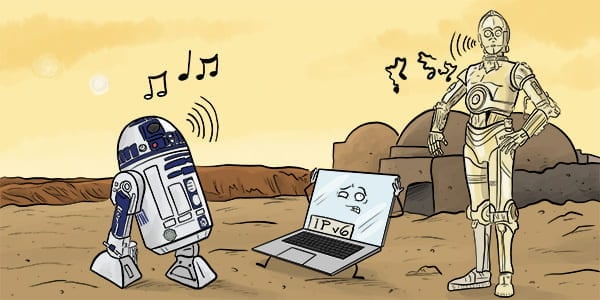 iPv6 cartoon illustration