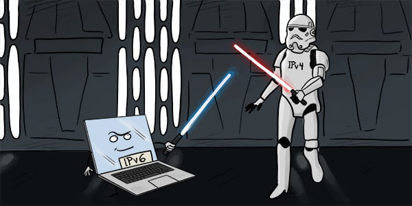 iPv6 cartoon illustration