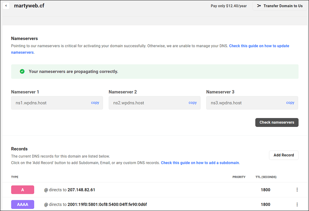 DNS setup
