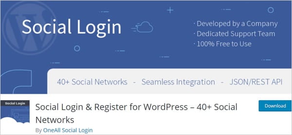 Social Login & Register for WordPress plugin.