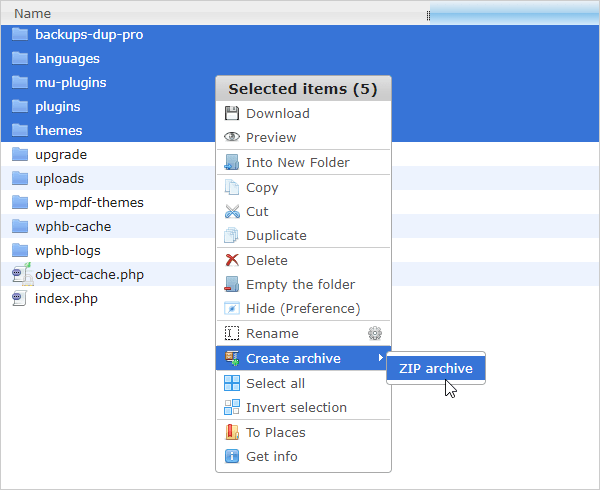 File Manager Archiving