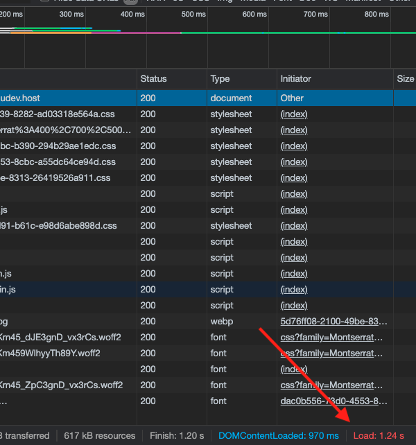 A look at where to find page load data inside of DevTools