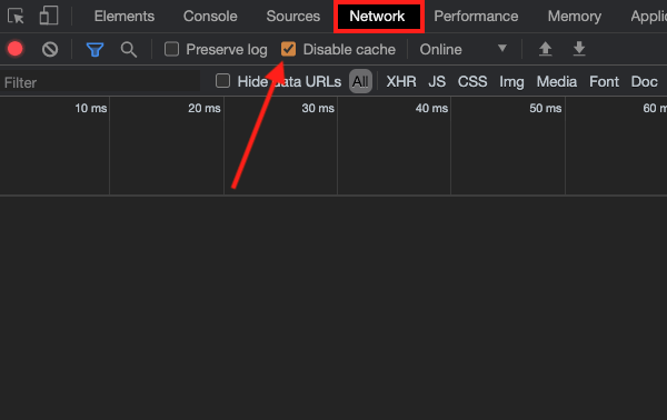 A look inside Google DevTools and navigating to the network tab