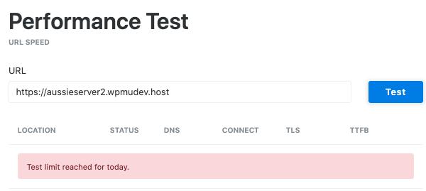 A screen showing the test limit reached notification that popped up