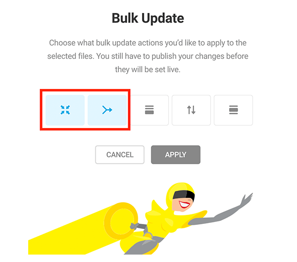 The bulk update area in Hummingbird.