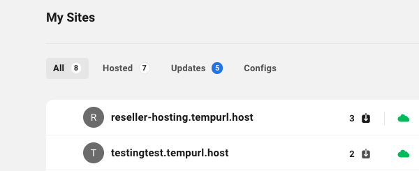 A screen showing the new tempurl name WPMU DEV hosted sites are given