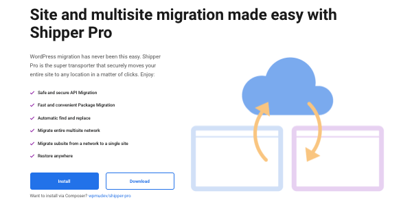 Shipper Pro - expert WordPress migration plugin.