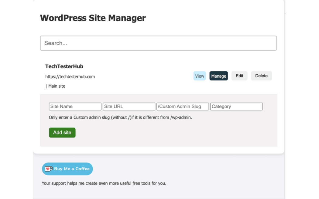 WordPress Site Manager