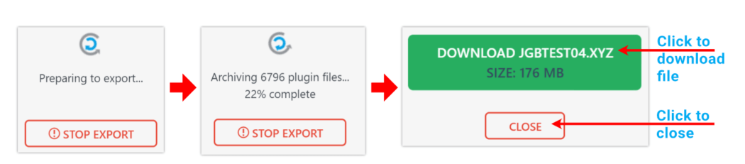 All-in-one export process