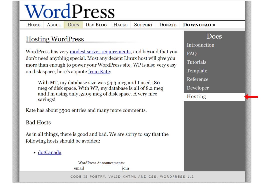 2004 Docs > Hosting 