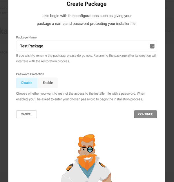 create package area.