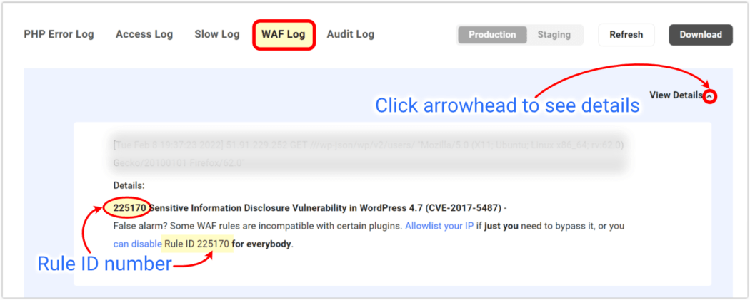 WAF log reveals all