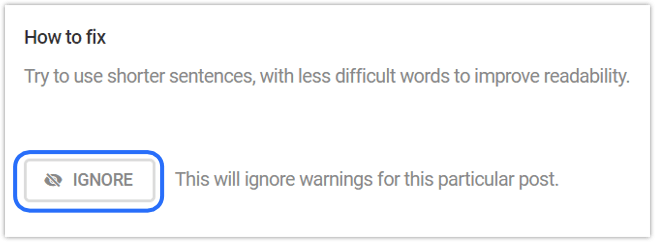 Readability how to fix or ignore