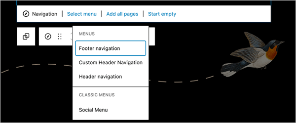 Theme block - Navigation block
