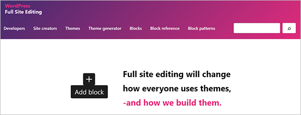 Screenshot of FullSiteEditing.com Home Page