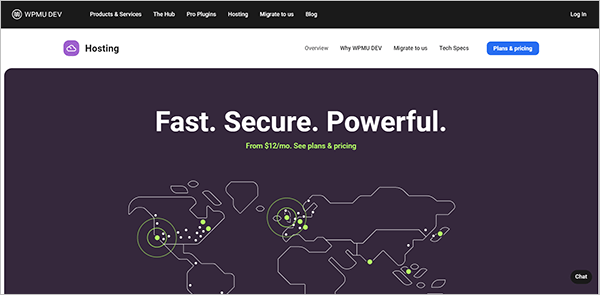 WPMU DEV hosting landing page