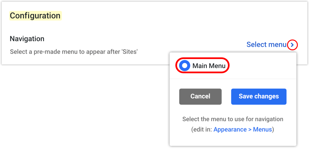 select the Navigation menu in client portal